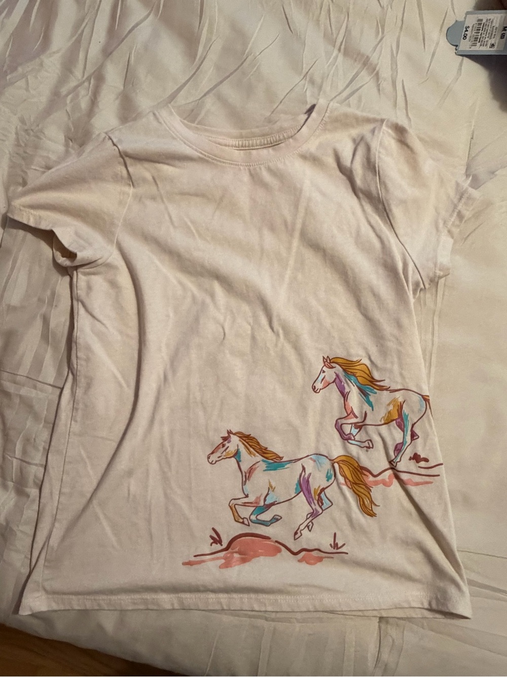 Cat & Jack Cream Unicorn Horses Graphic Tee